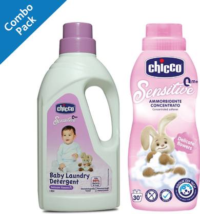 Chicco Laundry Detergent Delicate Flowers 1000ml With SOFTENER DELICATE FLOWERS 750ML Blossom Liquid Detergent