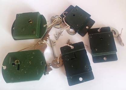 NR TRADERS Steel Almirah Door & Cupboard Lock (5 Pcs) Rev-A-Lock Cabinet Security System