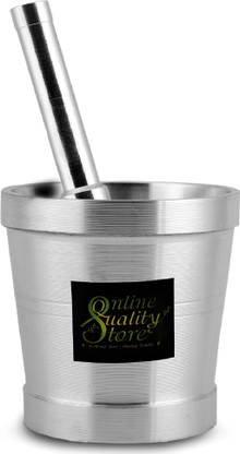 Online Quality Store High Imam Dasta/Ohkli Musal/Kharal/Khalbatta/8.89 CM Mortar & 14.9 CM Pestle Aluminium Masher
