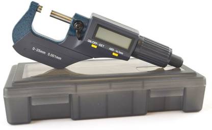 BALRAMA 0-25mm/0-1'' 0.001mm/0.00005'' Digital Electronic Outside Micrometer 0-25mm/0.001mm Micrometer Test Meter Professional LCD Metric Single type Outside Micrometer Measuring Gauge Tool Mechanics Engineers Wrench Digital Micrometer Screw Gauge