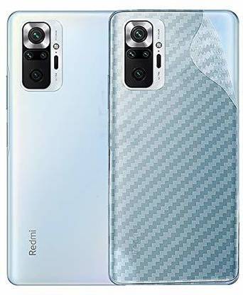 GLASS STAR redmi note 10 pro max Ultra Thin Slim Fit 3M Clear Transparent 3D Carbon Fiber Back Skin Rear Wrap Not Glass Screen Guard/Protector Sticker Mobile Skin