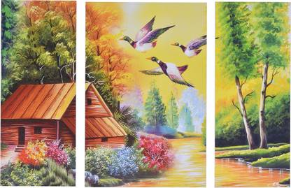 Casakart nature home Set of 3 rectangle shape 6mm MDF Wall Painting art Digital Reprint 12 inch x 18 inch Painting