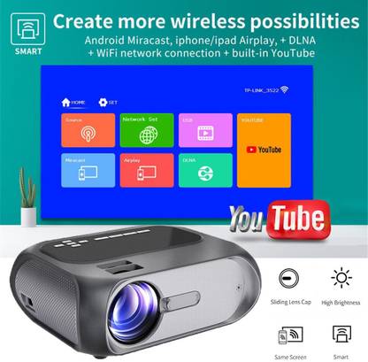 IBS T7 HD 1080P Smart Home Theater Projector Multimedia Multi-Screen Interactive (7000 lm) Portable Projector