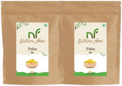 Nature food Best Quality Poha /Flattened Rice - 1KG (500gmx2) Poha (Medium Grain, Unpolished)