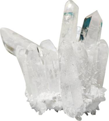 Shubhanjali Natural Clear Quartz Crystal Point Cluster for Healing,Clear Quartz Point Cluster 600-700 Gm-White Decorative Showpiece  -  10 cm