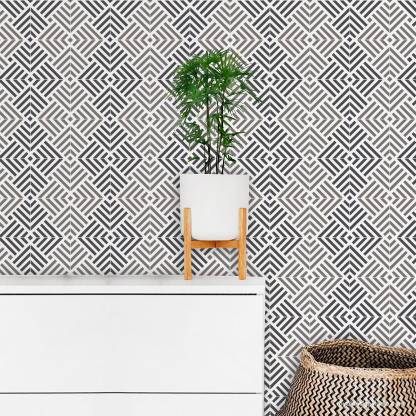 Arhat Geometric pluzzed pattern ASR-E737 Glossy PVC Resuable Wall Stencils (Size: 18X18 inches) Stencil