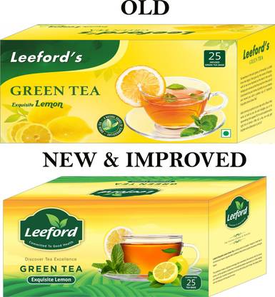Leeford Green Tea Exquisite Lemon Flavour ( 2 Box of 25 Tea Bags ) Lemon Green Tea Bags Box