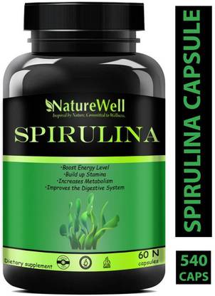 Naturewell Spirulina Powder Capsules Premium for Men & Women (540N)