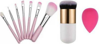 FUSION FLY 8 PCS Professional Cosmetic Makeup Brush Set Kit along & Sponge Puff & WATERPROOF FOUNDATION BRUSH