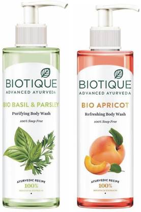 BIOTIQUE BIo Apricoat & BIo Basil & Parseley Shower Gel 200 ml x2