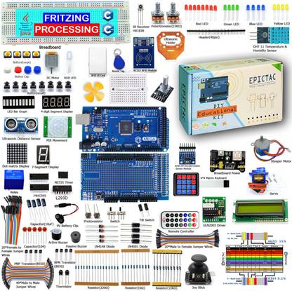 EPICTAC RFID Starter Kit for Arduino Mega2560, LCD1602, Joystick, Stepper motor, ADXL345, with 35 Projects Tutorial & Code Educational Electronic Hobby Kit