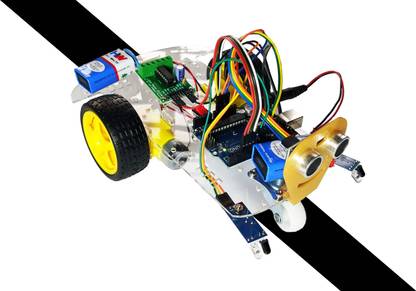 witkali 3 in 1 robot ( Line follower - Obstacle avoidance - light follower ) ( Pre-assembled project kit) with tutorials and code (3 wheels) Automotive Electronic Hobby Kit