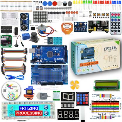EPICTAC IOT Learning Ultimate Starter Kit for Arduino Mega2560, DHT11, Joystick, ADXL345, STEM Learning Kit Including Tutorial & Codes Educational Electronic Hobby Kit