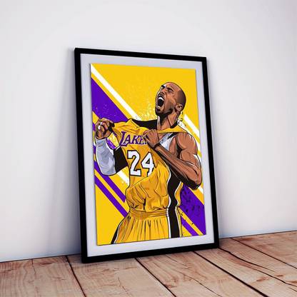 Kobe Bryant Poster With Frame Decorative Art Fine Art Print