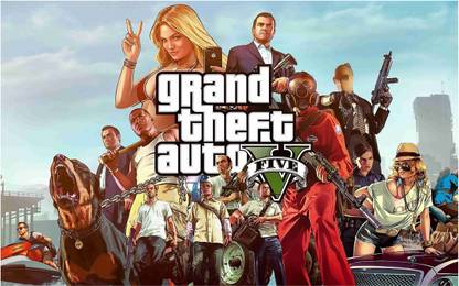 GTA Game Wall Poster For Room With Gloss Lamination M38 Paper Print