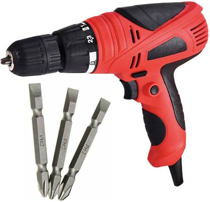 MLD XP-SDS10 Electric 10 mm Screw Driver Cum Drill Machine Torque Adjustment System Spindle Lock Reverse & Forward Collated Screw Gun Corded with 3 PH2+- set *Variant color* Collated Screw Gun