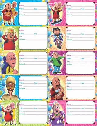 Super Easy 8 cm Mixed Design Name Slip Note Books Cartoon Stickers School Labels for Kids (Pack of 320 Stickers) Self Adhesive Sticker
