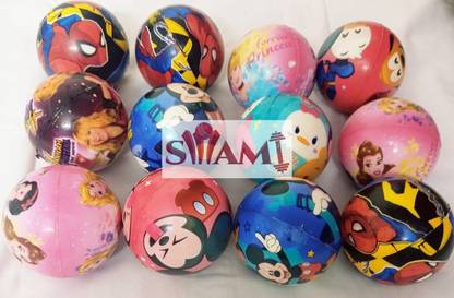 Swa Mi Cartoon Character Stress Relief Soft and Squeezy Balls (Pack of 12)  - 4 cm