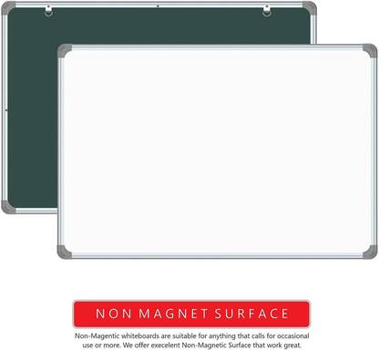 Devew Non Magnetic 1.5 Feet x 2 Feet Whiteboard 1.5x 2 Ft One Side Glossy White Board Marker Surface and Reverse Side Chalk Board Surface Whiteboard|For Home,Kids And Office Whiteboards