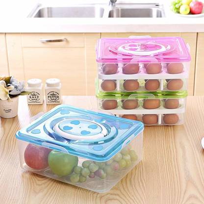 ECAPT Plastic Egg Tray Egg Storage Box Fridge for Eggs Egg Crate Storage Basket
