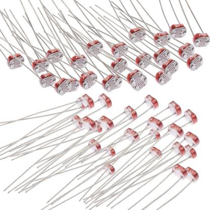 Manushre Manas Enterprises Light Dependent Resistor LDR 5MM Photoresistor Photoconductive Resistance Assortment Kit Compatible for Arduino (Pack of 50) Electronic Components Electronic Hobby Kit