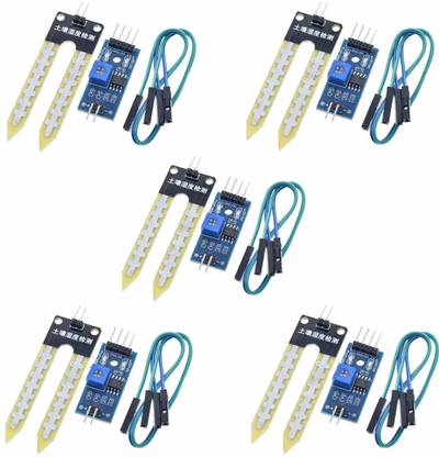 Manushre Manas Enterprises LM393 3.3V-5V Soil Moisture Detect Sensor Soil Moisture Sensor Soil Hygrometer Detection for Arduino Automatic Watering System Robot(Pack of 5) Electronic Components Electronic Hobby Kit