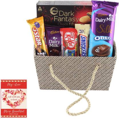 Cadbury Dairy Milk Silk Oreo With Designer Jute Basket | Chocolate Gift Hamper For Valentine | 9002 Combo