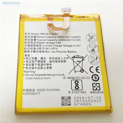 Full Mah Mobile Battery For  Huawei Honor Y6 Pro / Honor Holly 2 Plus HB526379EBC