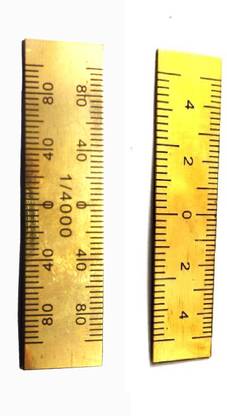 RINM Brass Patwari Scale Guniya Pocket Scale 2 Inch with 20-25 & 1/4000 Marking Ruler