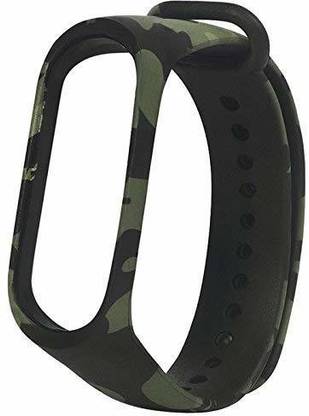 AUDICE Military Camouflage Style Silicon Mi Band 3/4 strap combo Xiaomi Mi Band 3 Strap and Mi Band 4 Strap Watch band Silicone Strap Colour Band Bracelet (Not Compatible with Mi Band 1/2) –GREEN Smart Band Strap