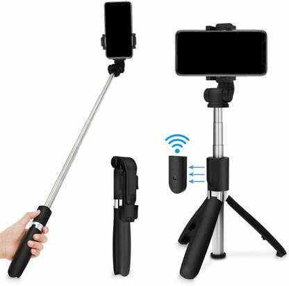 XITARA High Quality 3in1 Selfie Stick multi-function Wireless Bluetooth Selfie Stick with Remote Shutter 360 Rotate Extendable Handheld Foldable Mini Tripod Stand Foldable, selfie stick, tripod, bluetooth shutter for Smartphones Professional Remote Control Selfie Stick Monopod Kit, Tripod Tripod