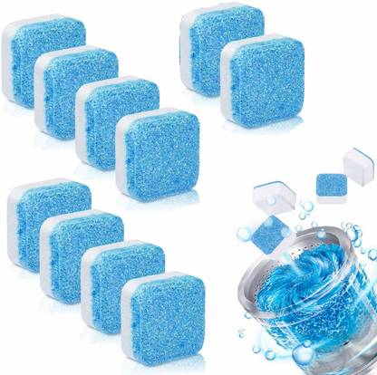 MEMOXY Washing Machine Tablet Deep Cleaner Effervescent Tablet Powder Perfectly Cleaning of Tub & Drum Stain Remover Washer Dishwashing Detergent (Pack of 10) Dishwashing Detergent (100 g) Detergent Powder