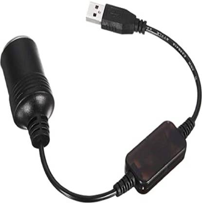 MS WORLD Socket USB Male to 12V Car Cigarette Lighter Socket Female Adapter Wire Car Cigarette Lighter