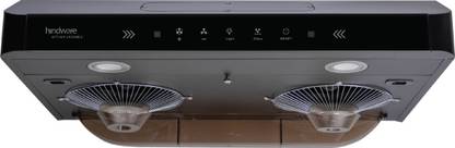 Hindware SCARLET 71 | Max. Suction | Filterless | Recycling Option | Thermal Auto Clean Wall Mounted Black 1250 CMH Chimney