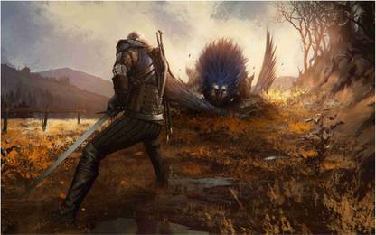 The Witcher Game Wall Poster For Room With Gloss Lamination M28 Paper Print
