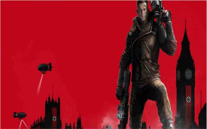Wolfenstein Game Wall Poster For Room With Gloss Lamination M5 Paper Print