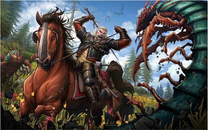 The Witcher Game Wall Poster For Room With Gloss Lamination M22 Paper Print