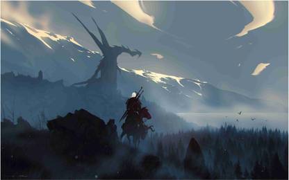 The Witcher Game Wall Poster For Room With Gloss Lamination M30 Paper Print