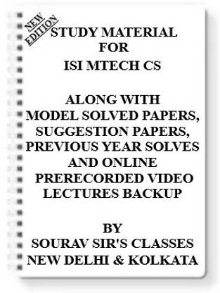 Study Notes Material On Isi M.tech Cs [ Pack Of 5 Books ] For 2021-2022 With Model Question Papers + Topicwise Analysis + Mcq Questions + Special Practice Set