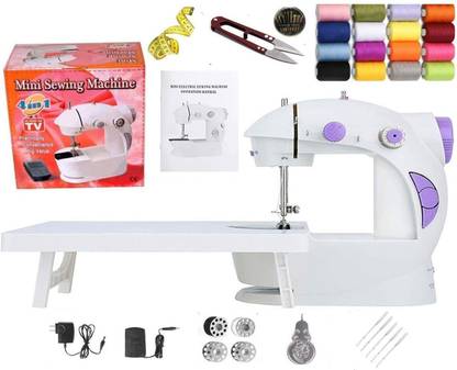 Kiwilon sewing machine for home tailoring with Extension Table sewing machine for home tailoring Household Sewing Machine for home tailoring use, 4 In 1 electric sewing machine sewing machine accessories sewing machine Electric Sewing Machine ( Built-in Stitches 1)Table, Foot Pedal, Adapter, Thread Spools, Thread Cutter, Measuring Tape and Sewing Needles Sewing Kit