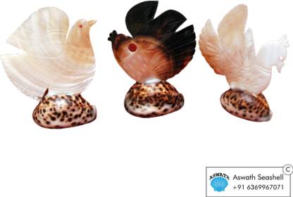 aswath MOTHER OF PEARL BIRD CRAFT / MOTHI CHIPPY BIRD / MOP BIRD Decorative Showpiece  -  34 cm