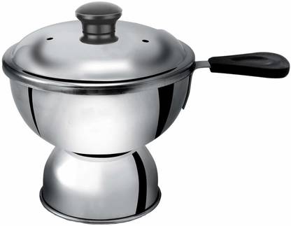 Panca Stainless Steel Chiratta Puttu Maker Cooker Puttu Vessel Stainless Steel Steamer Pot 15 cm diameter 0.25 L capacity with Lid