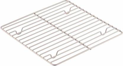 Indian Decor 313466 Roasting and Cooling Rack, Stainless Steel Non-Stick Baking and Cooling Rack, 10.5-Inch Non-Stick Square Wire Rack for Oven Baking - Chrome 10 Slice Toast Rack