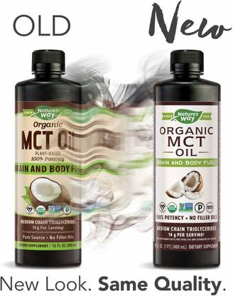 Nature's Way Organic MCT Oil from Coconut 100% Potency Medium Chain Triglycerides 16 fl oz
