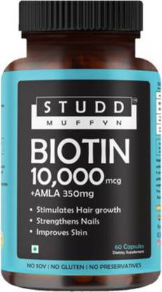 Studd Muffyn Biotin 10000mcg and Amla 350mg -60 Capsules