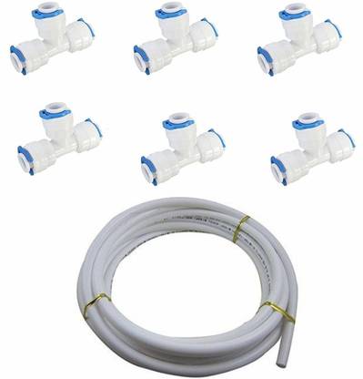 SEAZONE Ro Water Purifier Filter Three Side Tee Push 3/8" Pipe Fitting Connector Solid Filter Cartridge