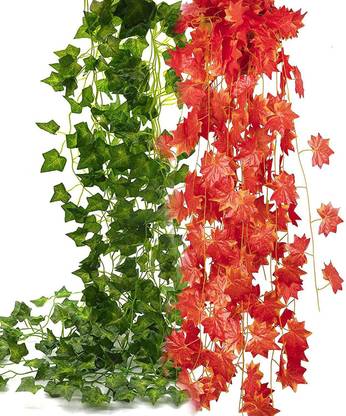 Improvhome Green, Orange Magnolia Artificial Flower