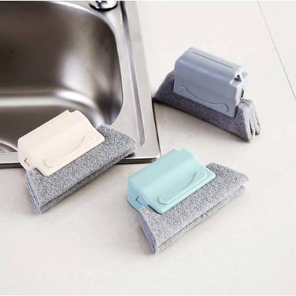 MFORALL window wet and dry dust cleaning brush Brand New window wet and dry dust cleaning brush sliding window cleaner grove brush ( Pack Of 1 ) Sponge Wet and Dry Brush