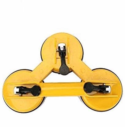 A&S TOOLSHOP Glass Suction Cup with 3 Claws, Glass Lift, Strong Aluminum Alloy Rubber for Flat Materials Ceramic Tiles Lever Tool