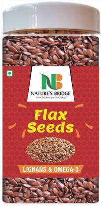 Nature's Bridge Flax Seeds for Eating Jar Pack Raw Flax Seeds Alsi Seeds Alsi - 400 Gm Jar Roasted Flax Seeds